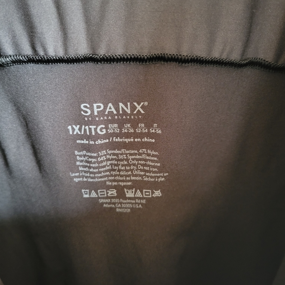 Spanx Shapewear One Piece Tank Top Shorts Black Compression 1X - Picture 7 of 13